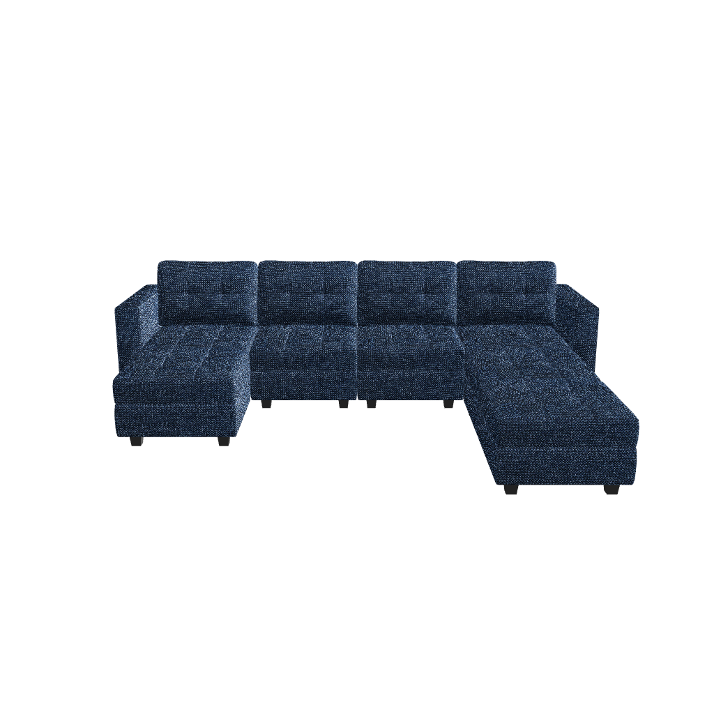 Belffin 7 Seats + 6 Sides Modular Weave Sofa with Storage Seat