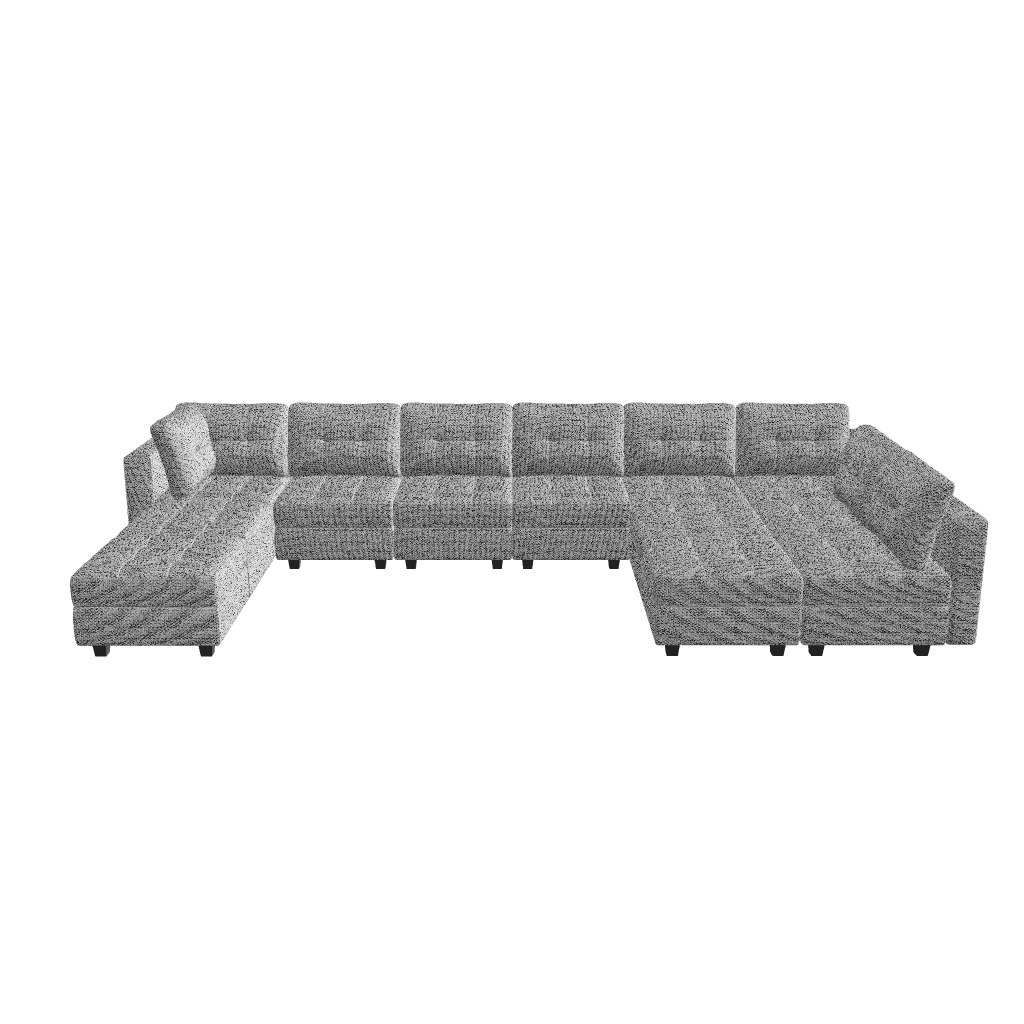 Belffin 12 Seats + 10 Sides Modular Weave Sofa with Storage Seat