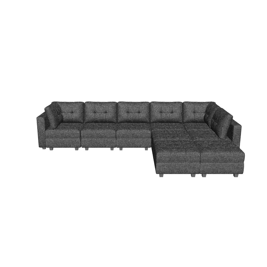 Belffin 9 Seats + 8 Sides Modular Weave Sofa with Storage Seat