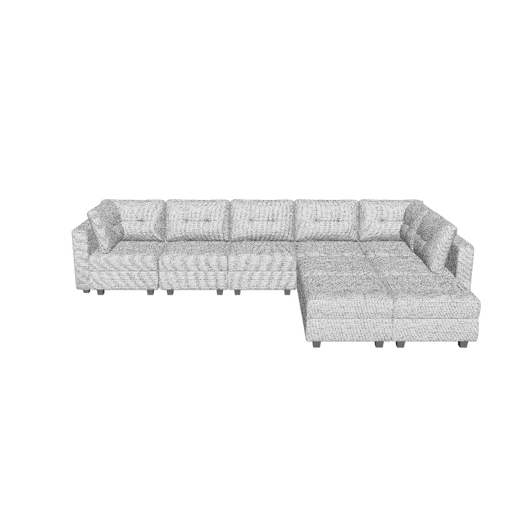 Belffin 9 Seats + 8 Sides Modular Weave Sofa with Storage Seat