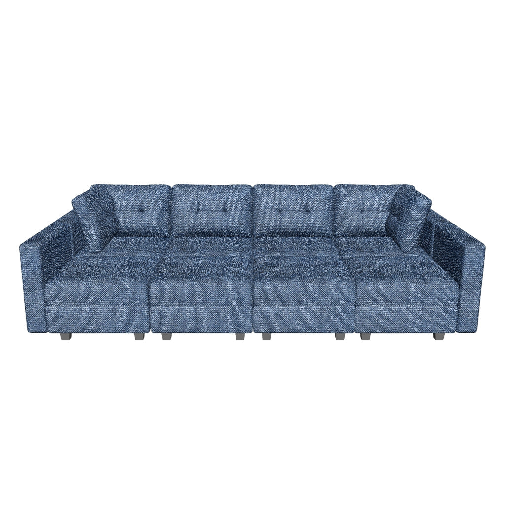 Belffin 8 Seats + 6 Sides Modular Weave Sleeper Sofa with Storage Seat