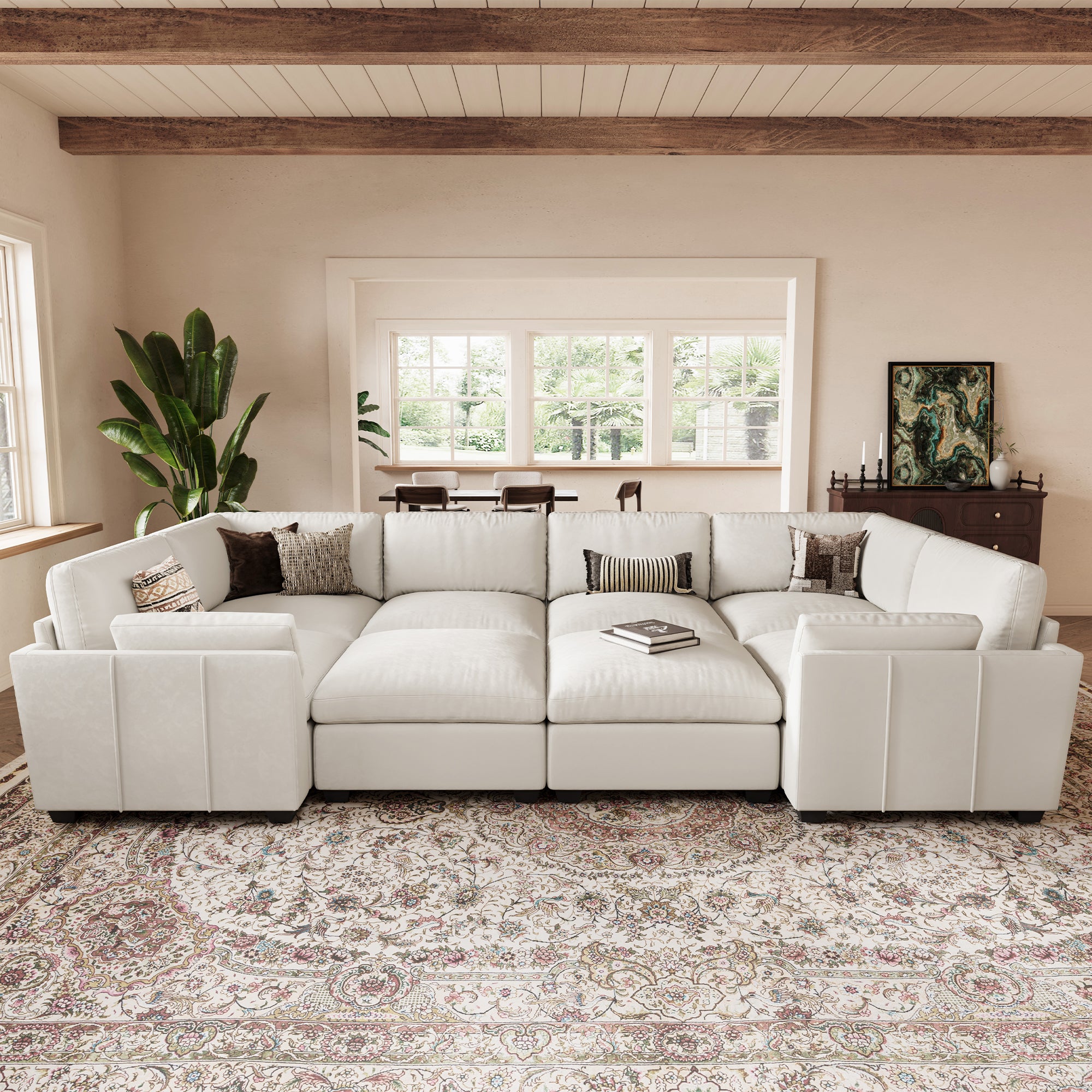 Uteeran Oversized Cloud 8 Seats Sleeper Sofa