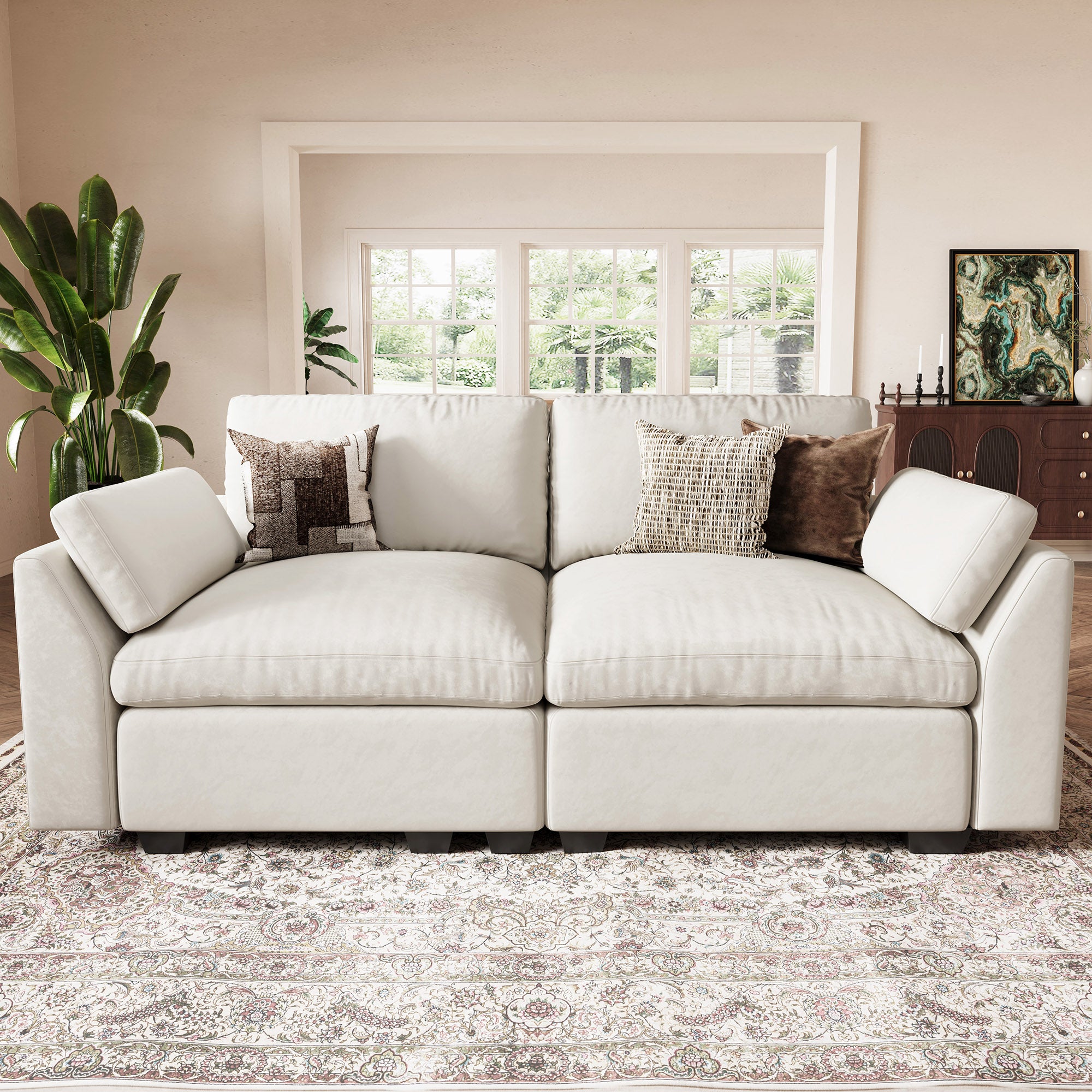 Uteeran Oversized Cloud 2 Seats Sofa