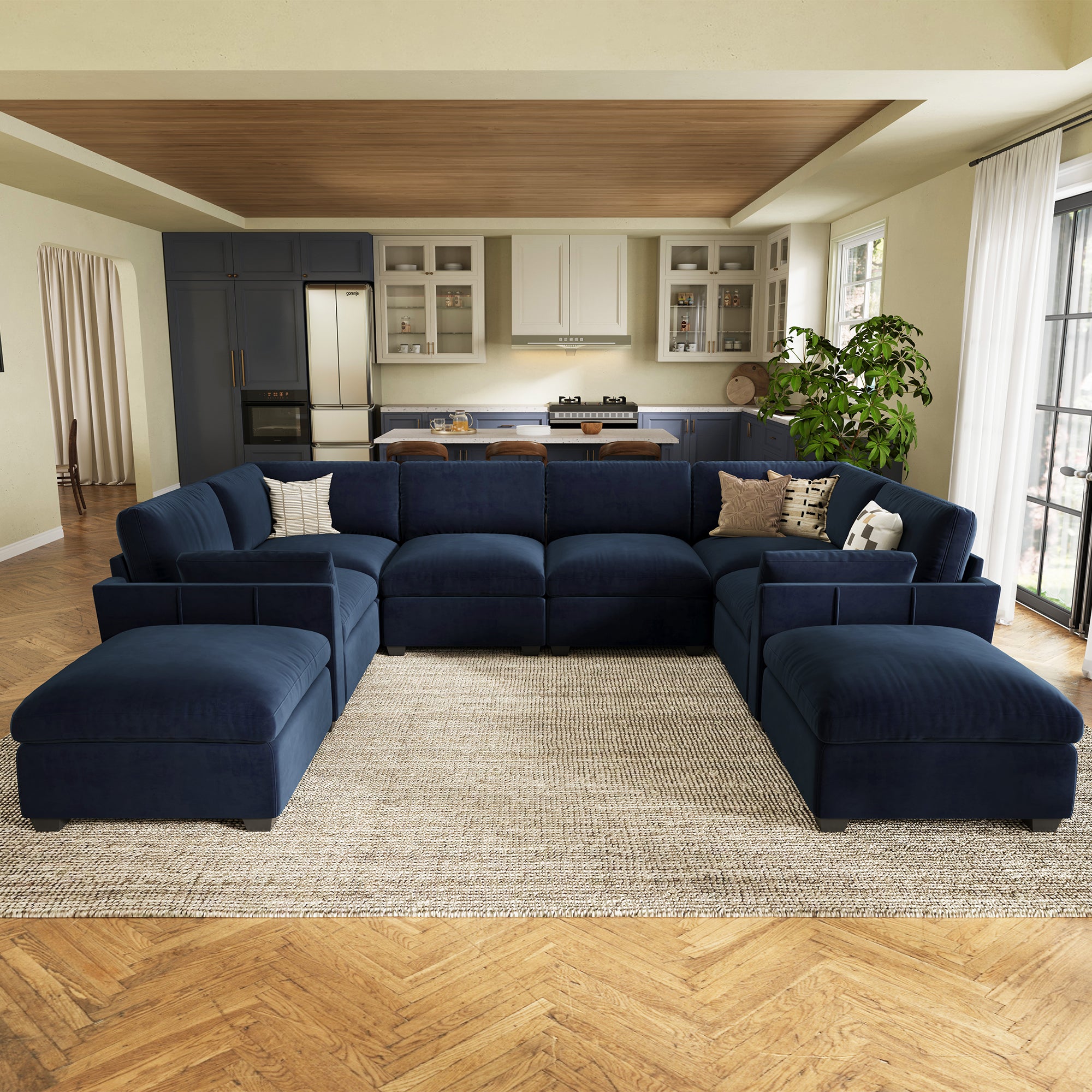 Uteeran Oversized Cloud 8 Seats Sleeper Sofa