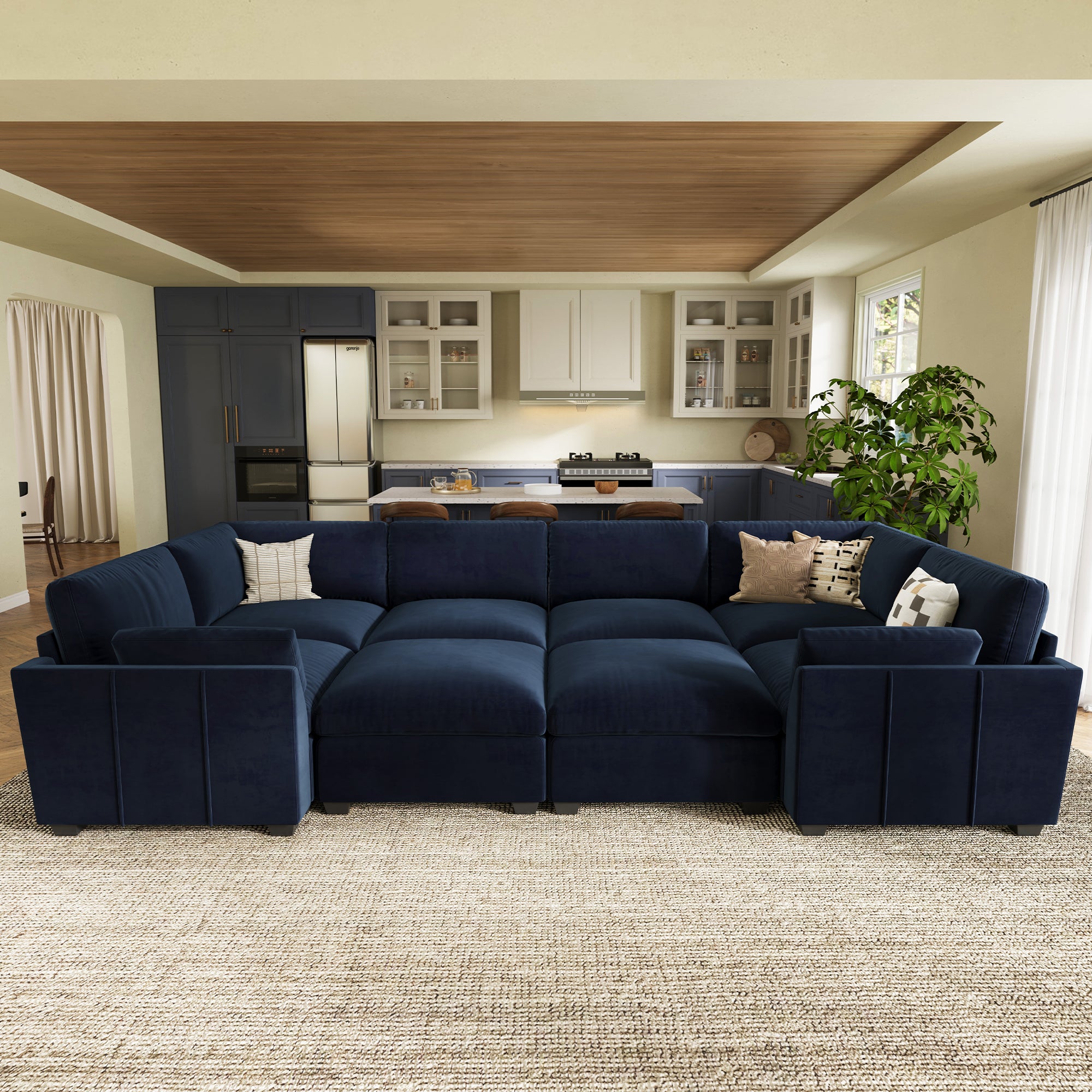 Uteeran Oversized Cloud 8 Seats Sleeper Sofa
