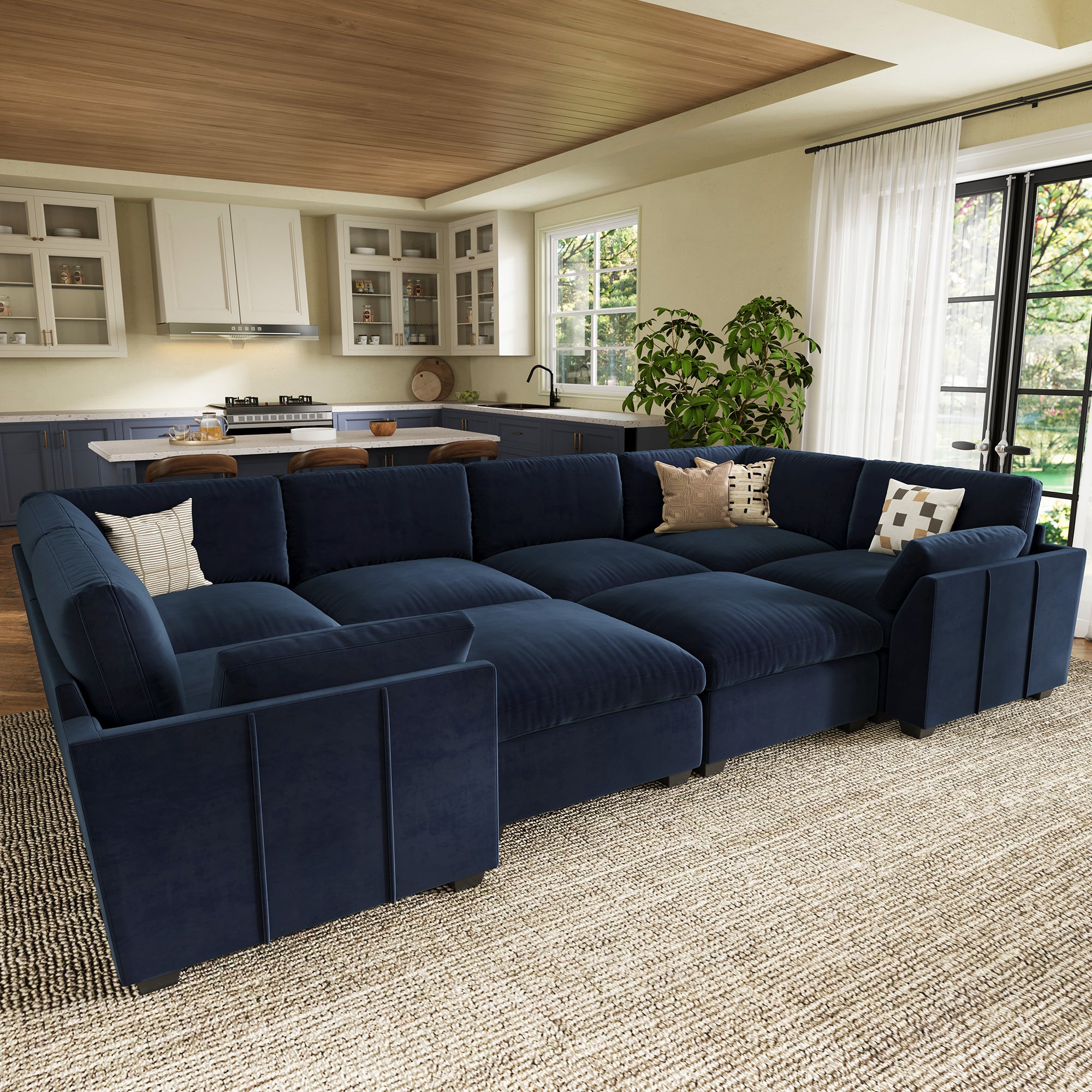 Uteeran Oversized Cloud 8 Seats Sleeper Sofa