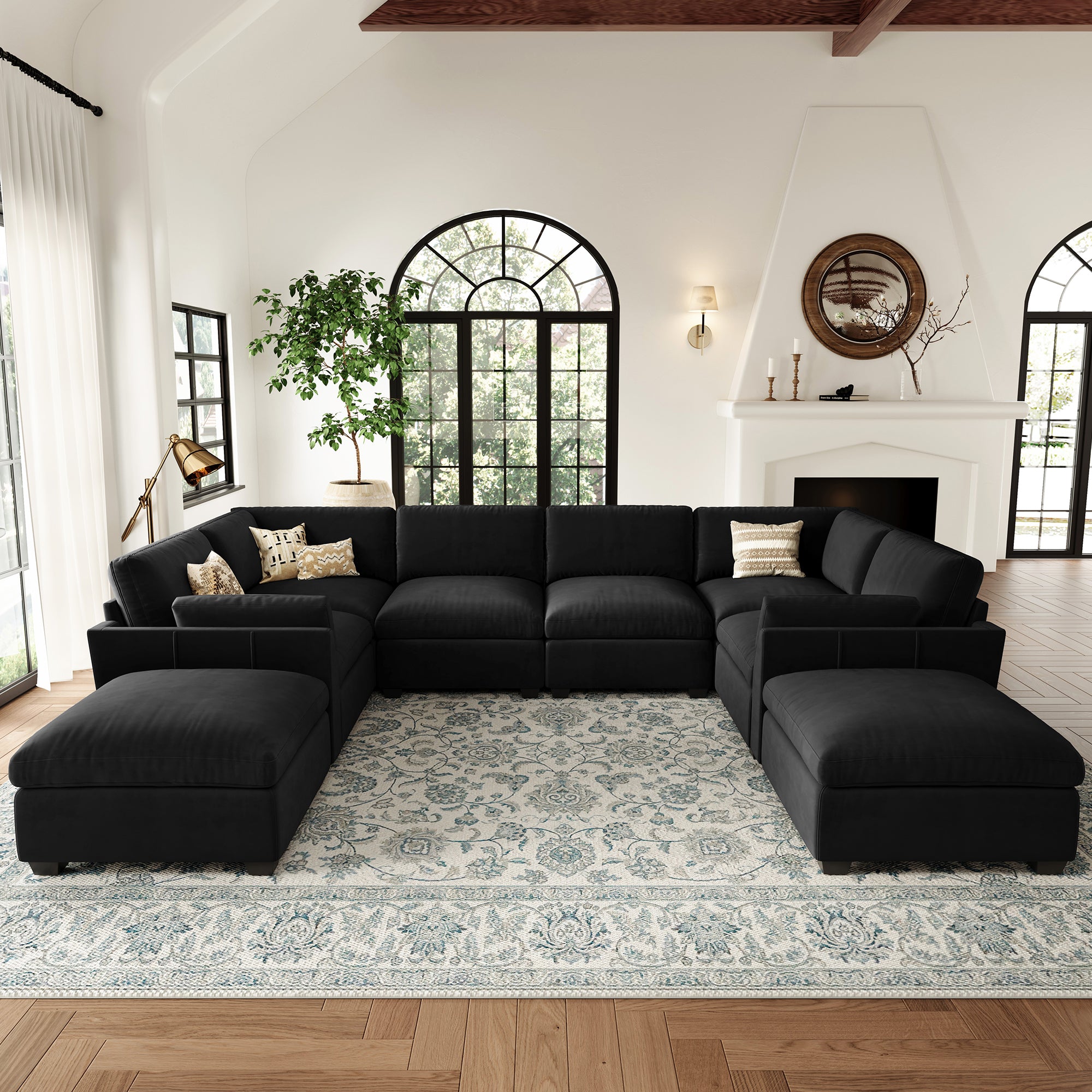 Uteeran Oversized Cloud 8 Seats Sleeper Sofa