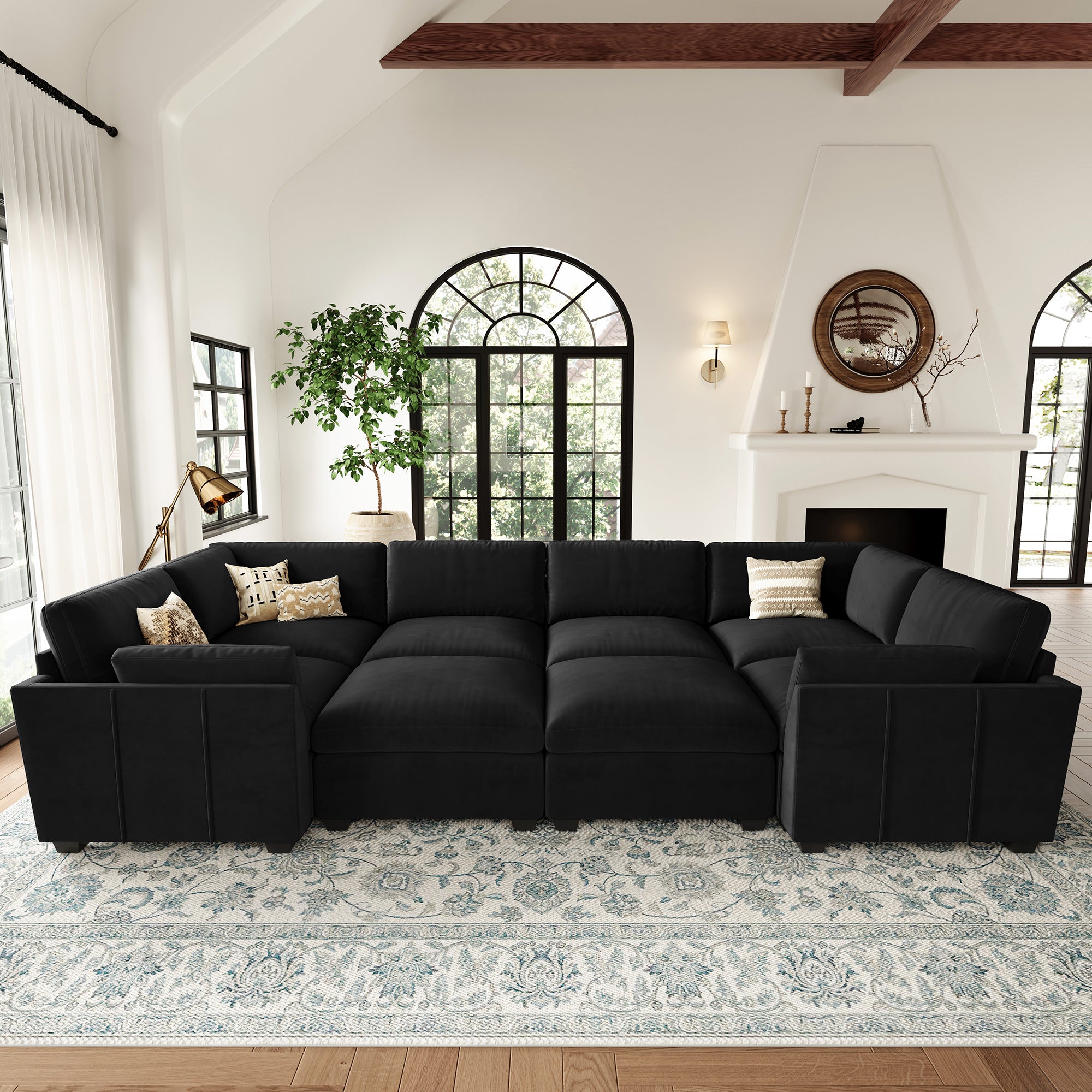Uteeran Oversized Cloud 8 Seats Sleeper Sofa