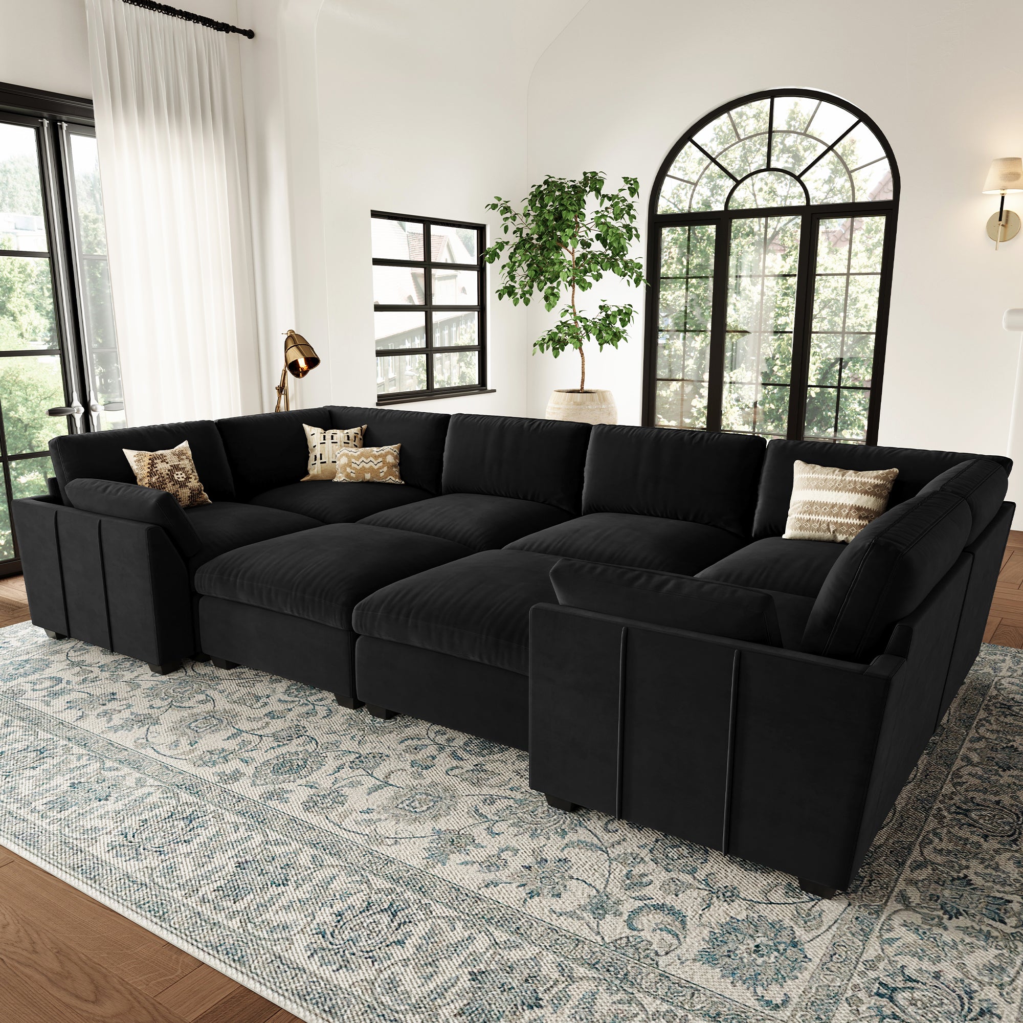 Uteeran Oversized Cloud 8 Seats Sleeper Sofa