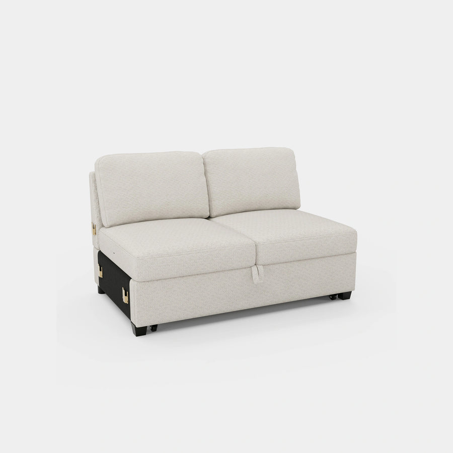 Misty-White-/-Chenille-Module-Pullout-Loveseat