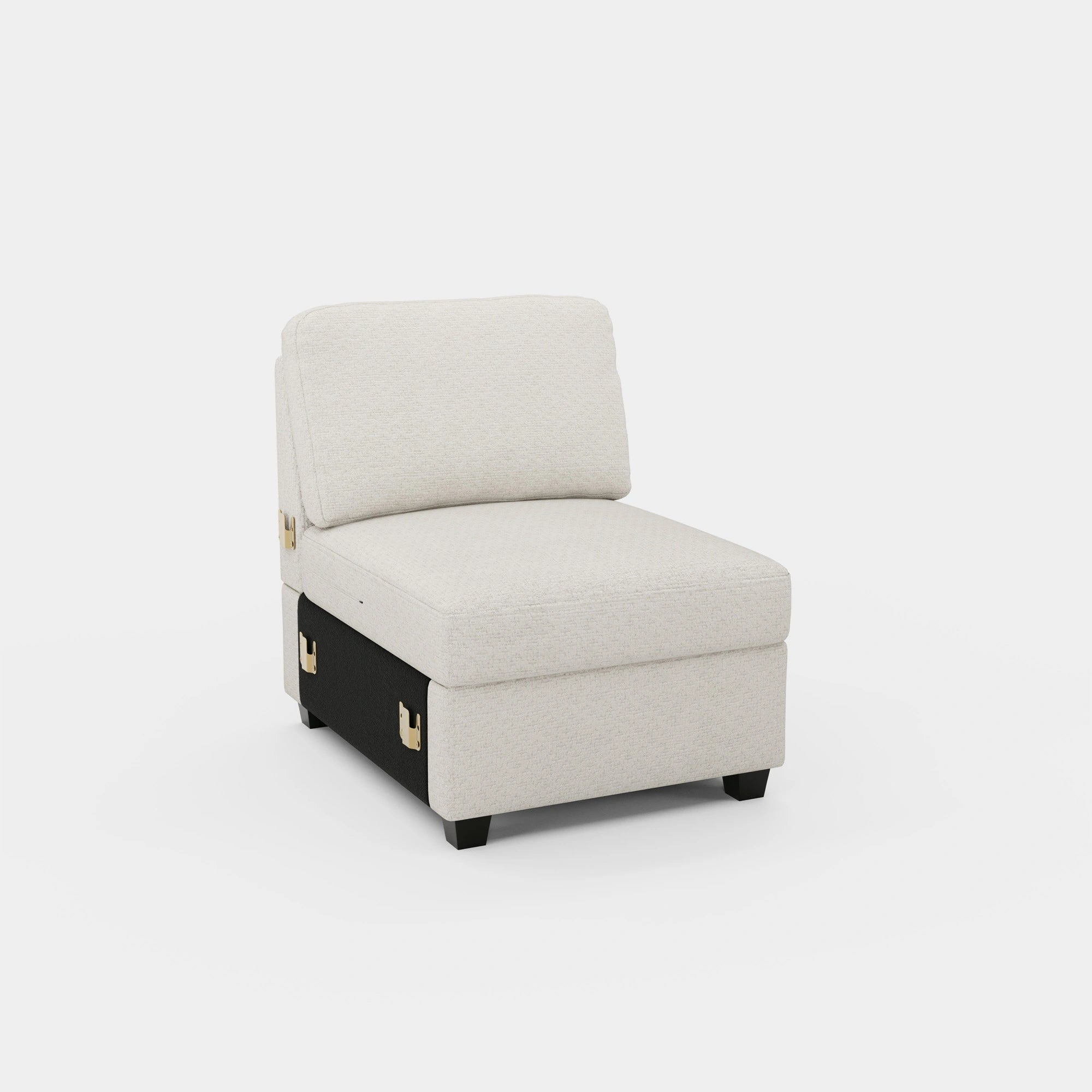 Misty-White-/-Chenille-Module-Single-Seat