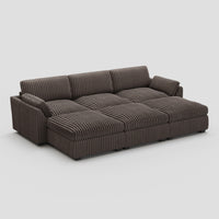 Mink-Brown-/-Corduroy-6-Seat-Open-Pit-Sectional