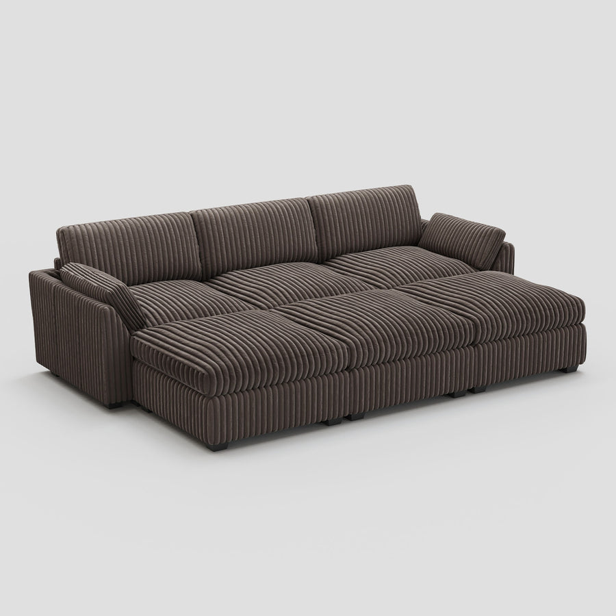 Mink-Brown-/-Corduroy-6-Seat-Open-Pit-Sectional
