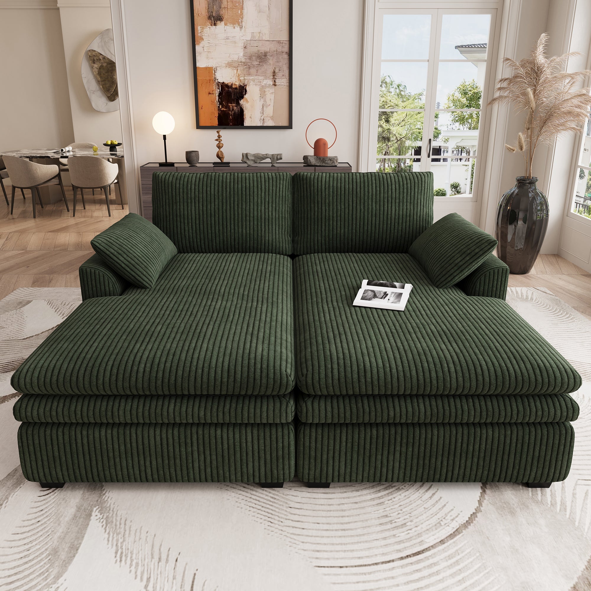 Vayla Oversized Cloud Double Chaise Sofa Sleeper Loveseat