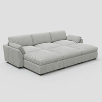 Cloud-Gray-/-Corduroy-6-Seat-Open-Pit-Sectional