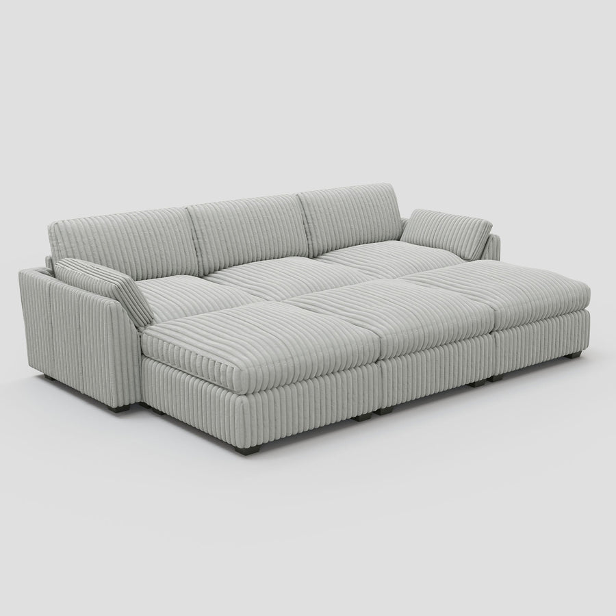 Cloud-Gray-/-Corduroy-6-Seat-Open-Pit-Sectional
