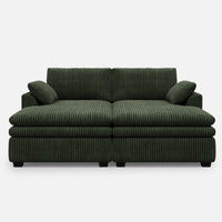 Olivewood-Green-/-Corduroy-Double-Chaise-Loveseat