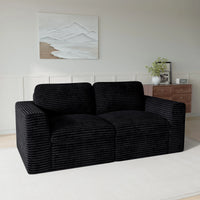 Piano-Black-/-Corduroy-Loveseat