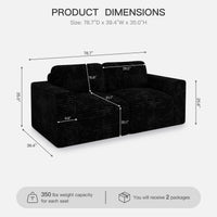 Piano-Black-/-Corduroy-Loveseat-dimension