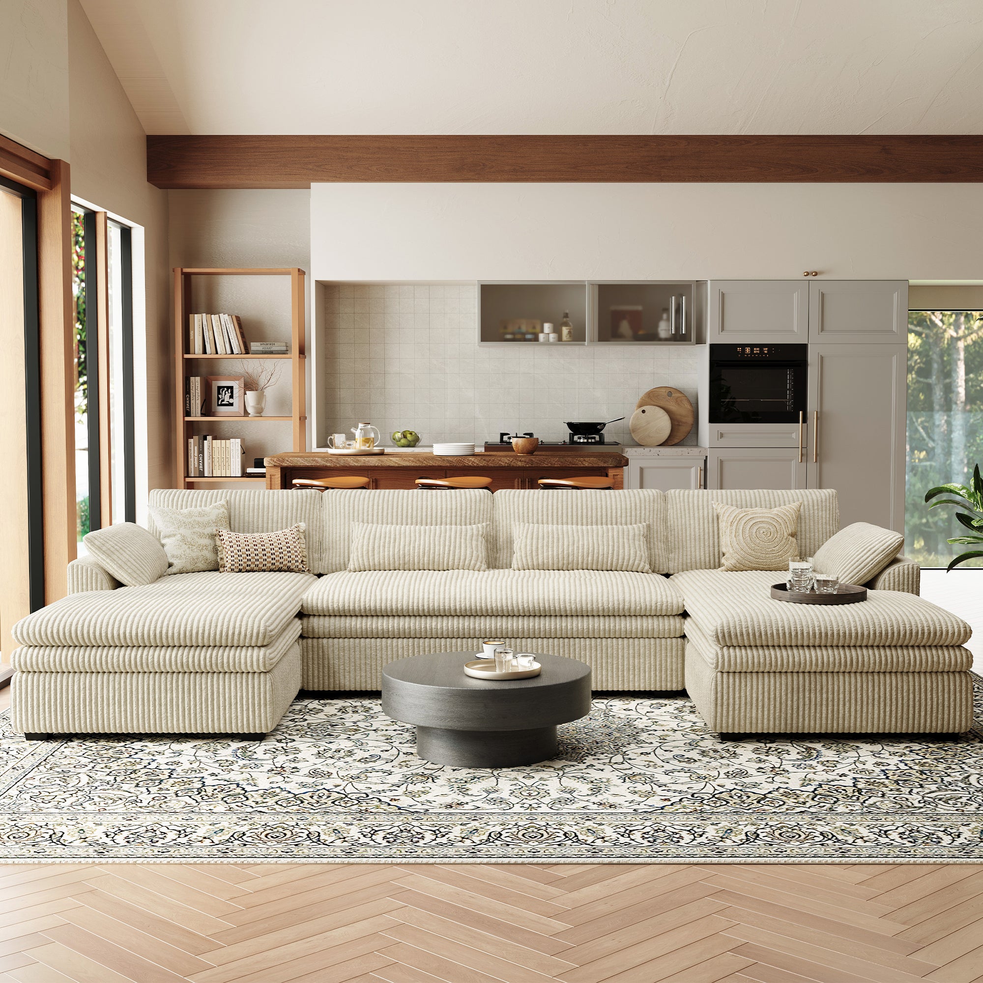 Vayla Oversized Cloud 4 Seats Sofa with Double Chaise