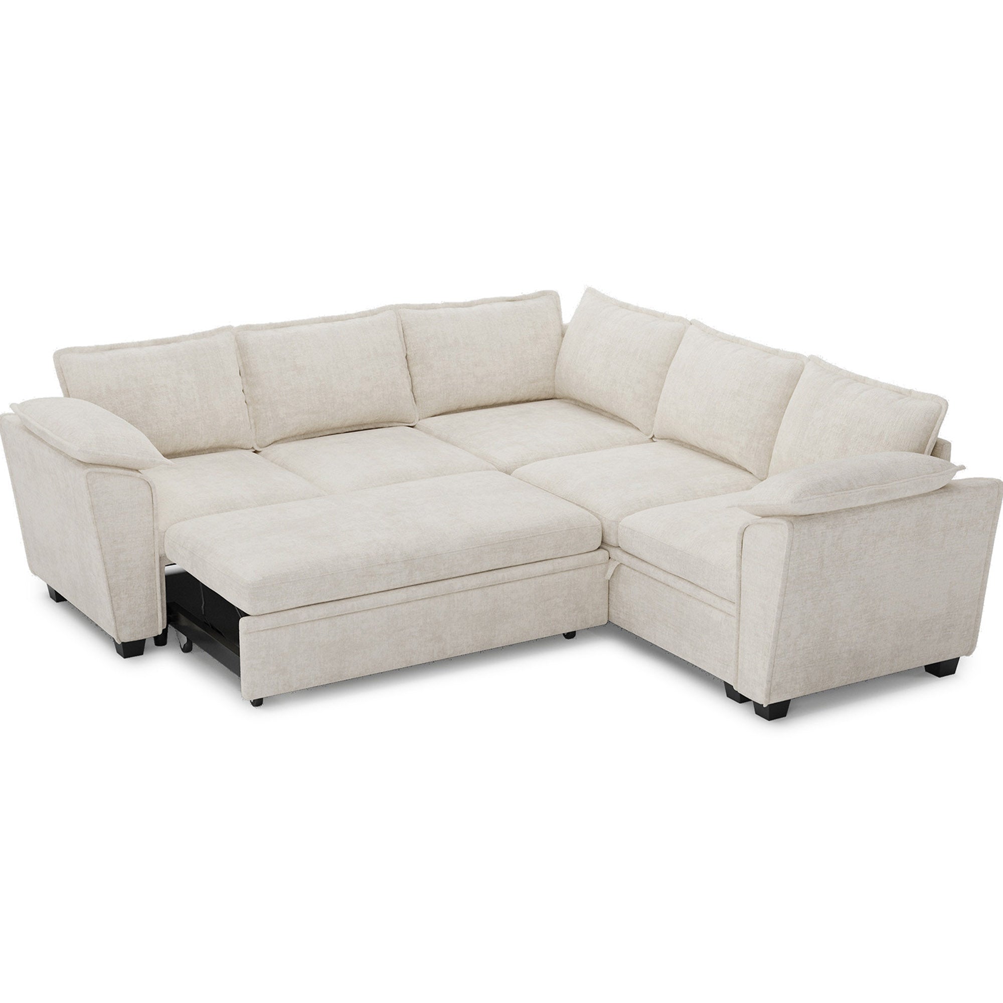 chenille-misty-white-5-Seats-Corner-Sectional