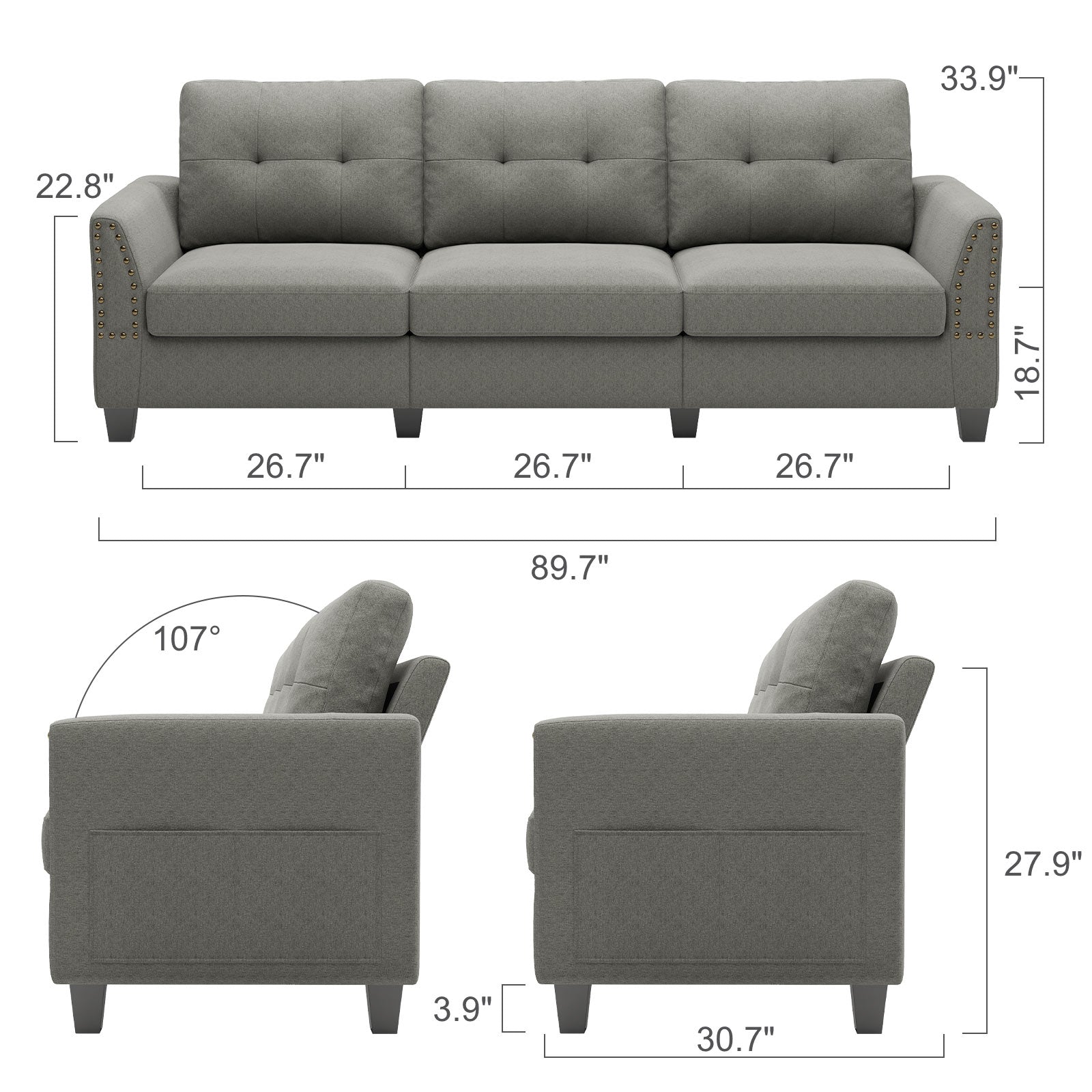 Belffin Sectional Weave Sofa