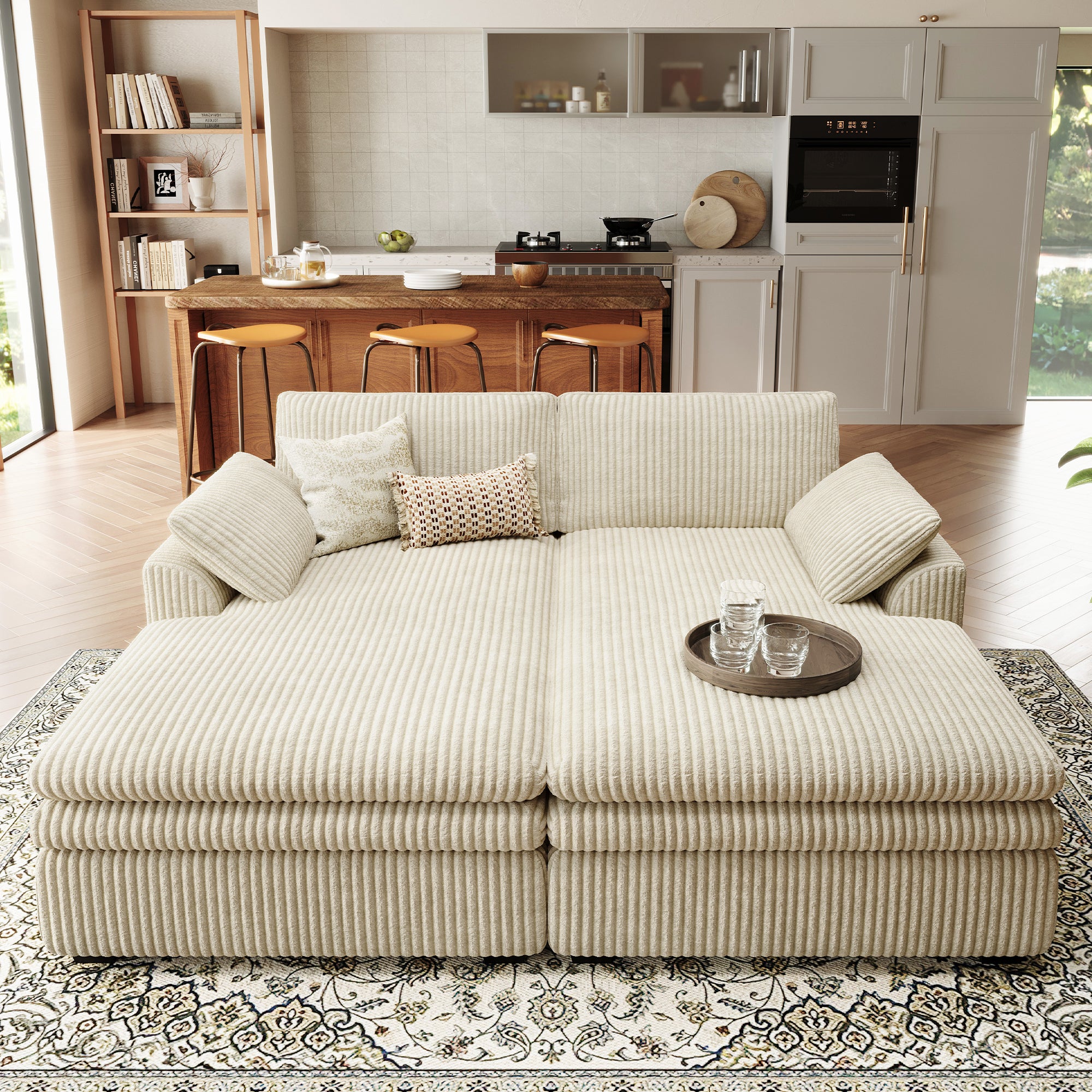 Vayla Oversized Cloud Double Chaise Sofa Sleeper Loveseat