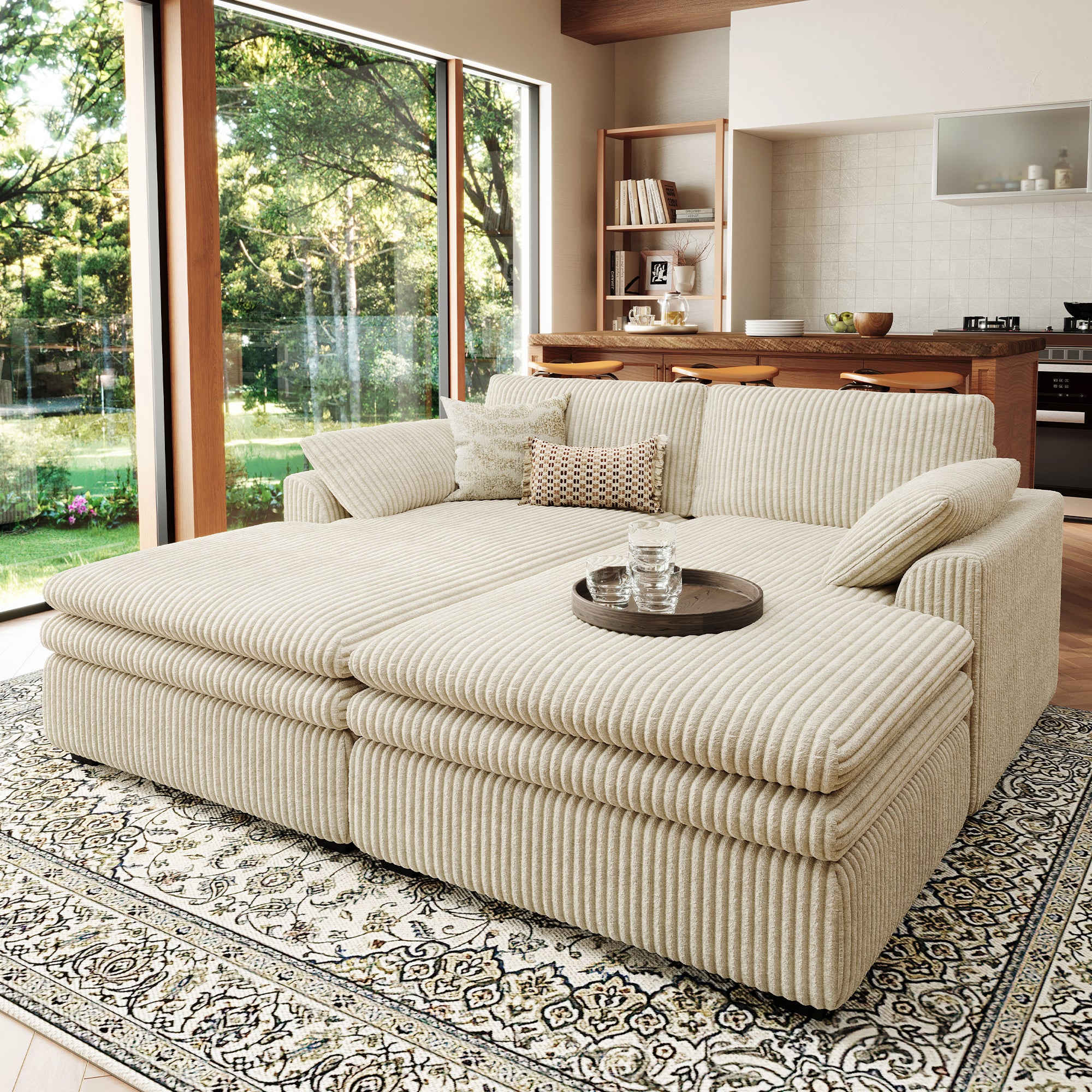 Vayla Oversized Cloud Double Chaise Sofa Sleeper Loveseat