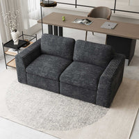 Pewter-Grey-/-Corduroy-Loveseat