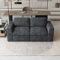 Pewter-Grey-/-Corduroy-Loveseat