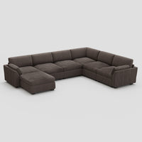 Mink-Brown-/-Corduroy-7-Seat-U-Shaped-Sectional