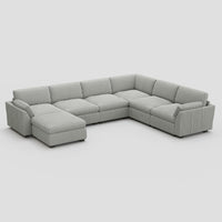 Cloud-Gray-/-Corduroy-7-Seat-U-Shaped-Sectional