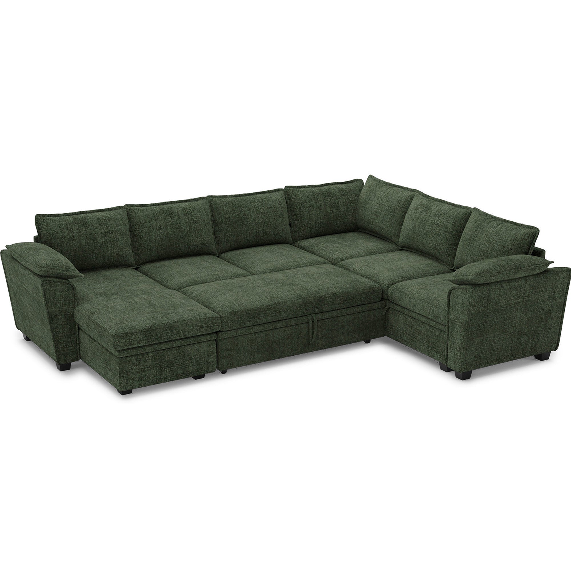 chenille-moss-green-6-Seats-Sectional