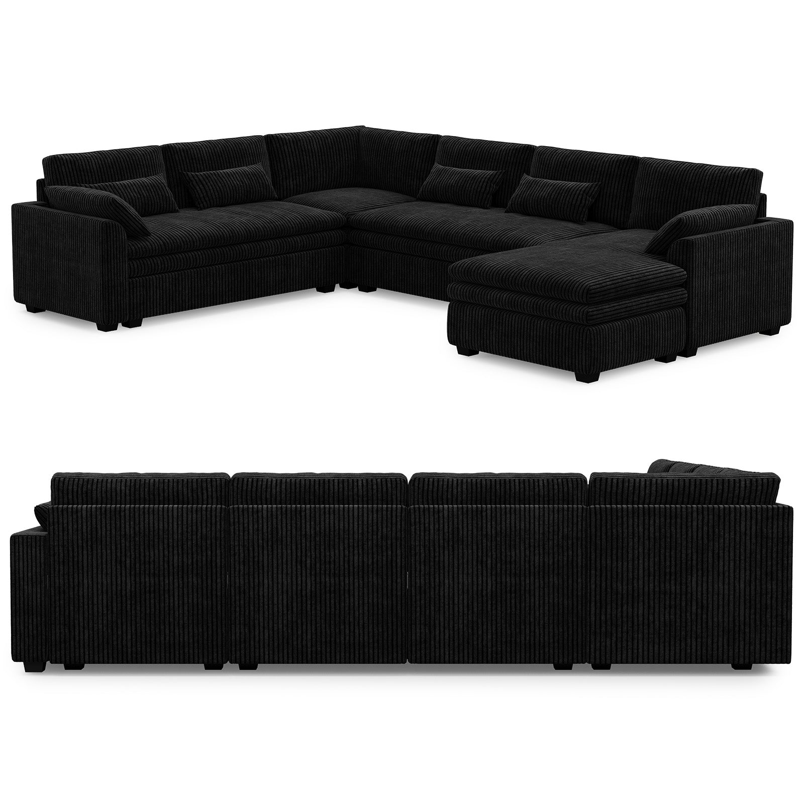 Vayla Oversized Cloud 6 Seats Sofa with Chaise