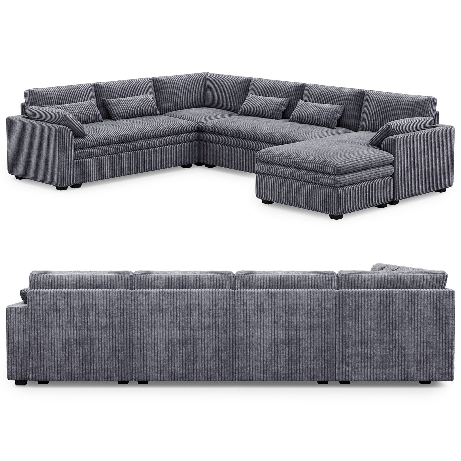 Vayla Oversized Cloud 7 Seats Sofa with Double Chaise