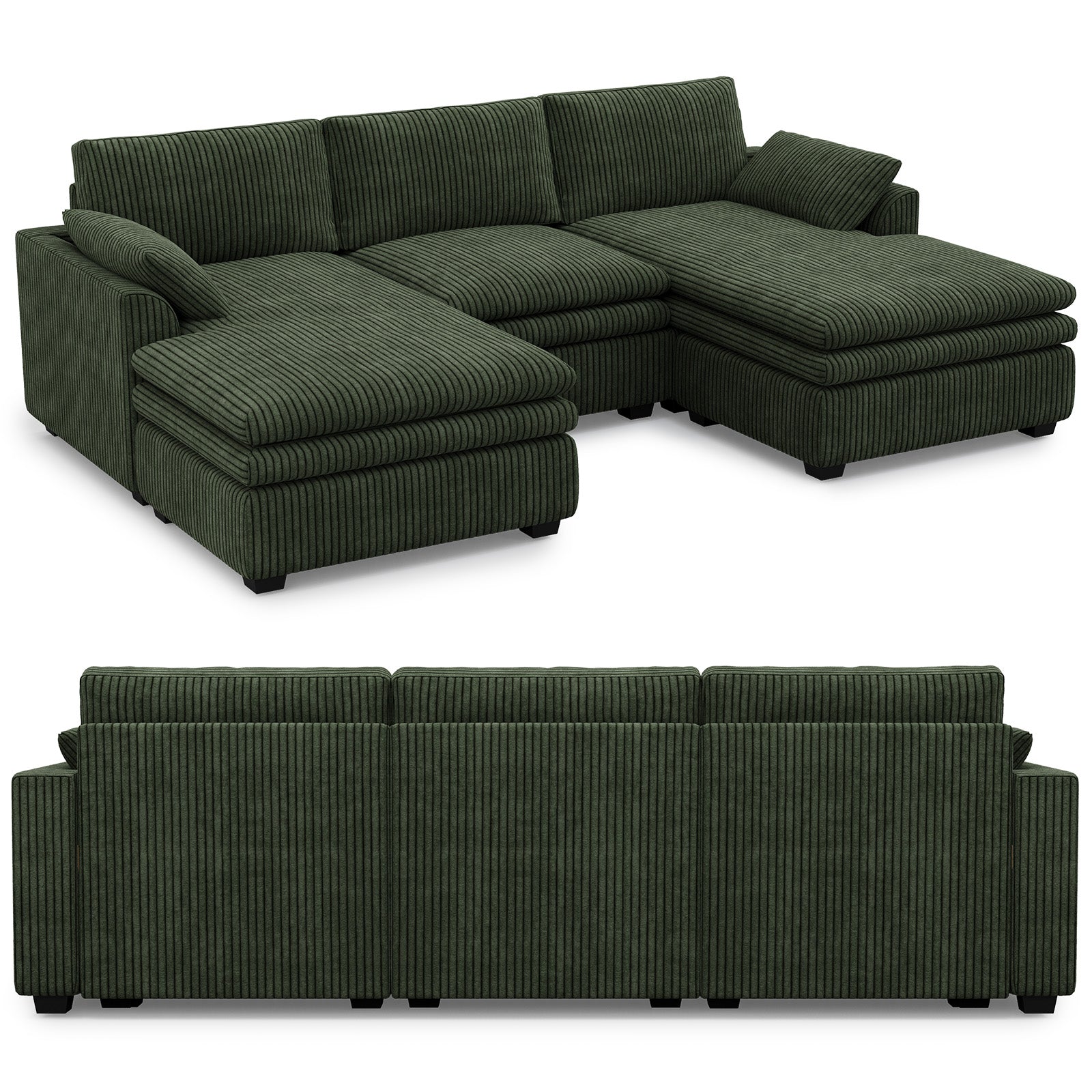 Vayla Oversized Cloud 3 Seats Sofa with Double Chaise