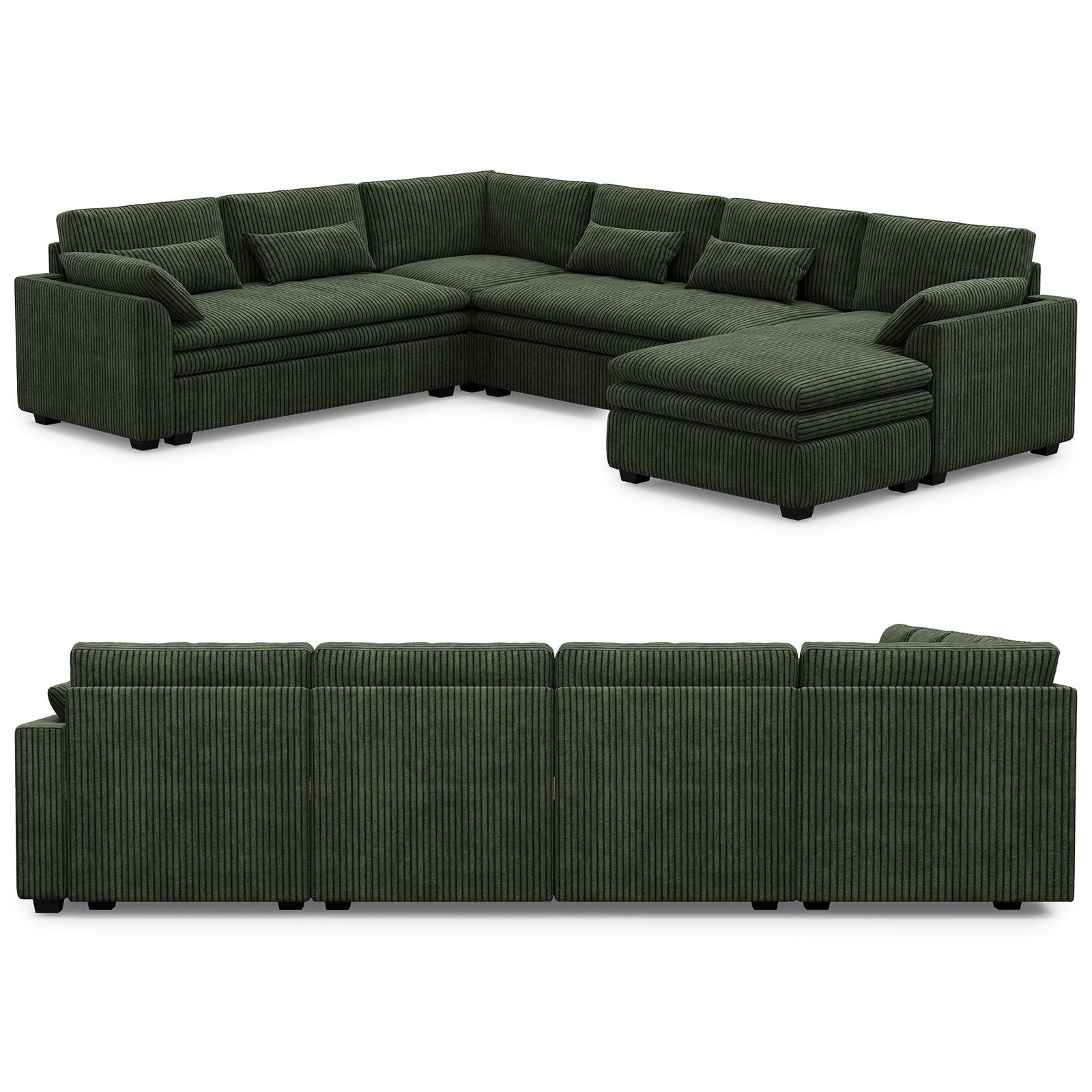 Vayla Oversized Cloud 6 Seats Sofa with Chaise