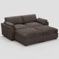 Mink-Brown-/-Corduroy-4-Seat-Pit-Sectional