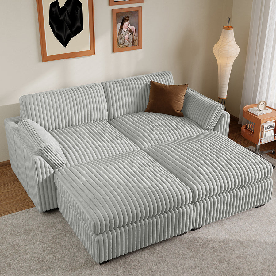 Cloud-Gray-/-Corduroy-4-Seat-Pit-Sectional
