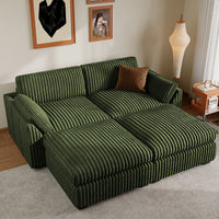Olivewood-Green-/-Corduroy-4-Seat-Pit-Sectional