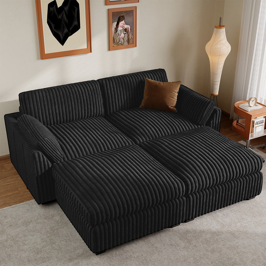 Obsidian-Black-/-Corduroy-4-Seat-Pit-Sectional