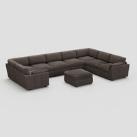 Mink-Brown-/-Corduroy-9-Seat-U-Shaped-Sectional-with-Ottoman
